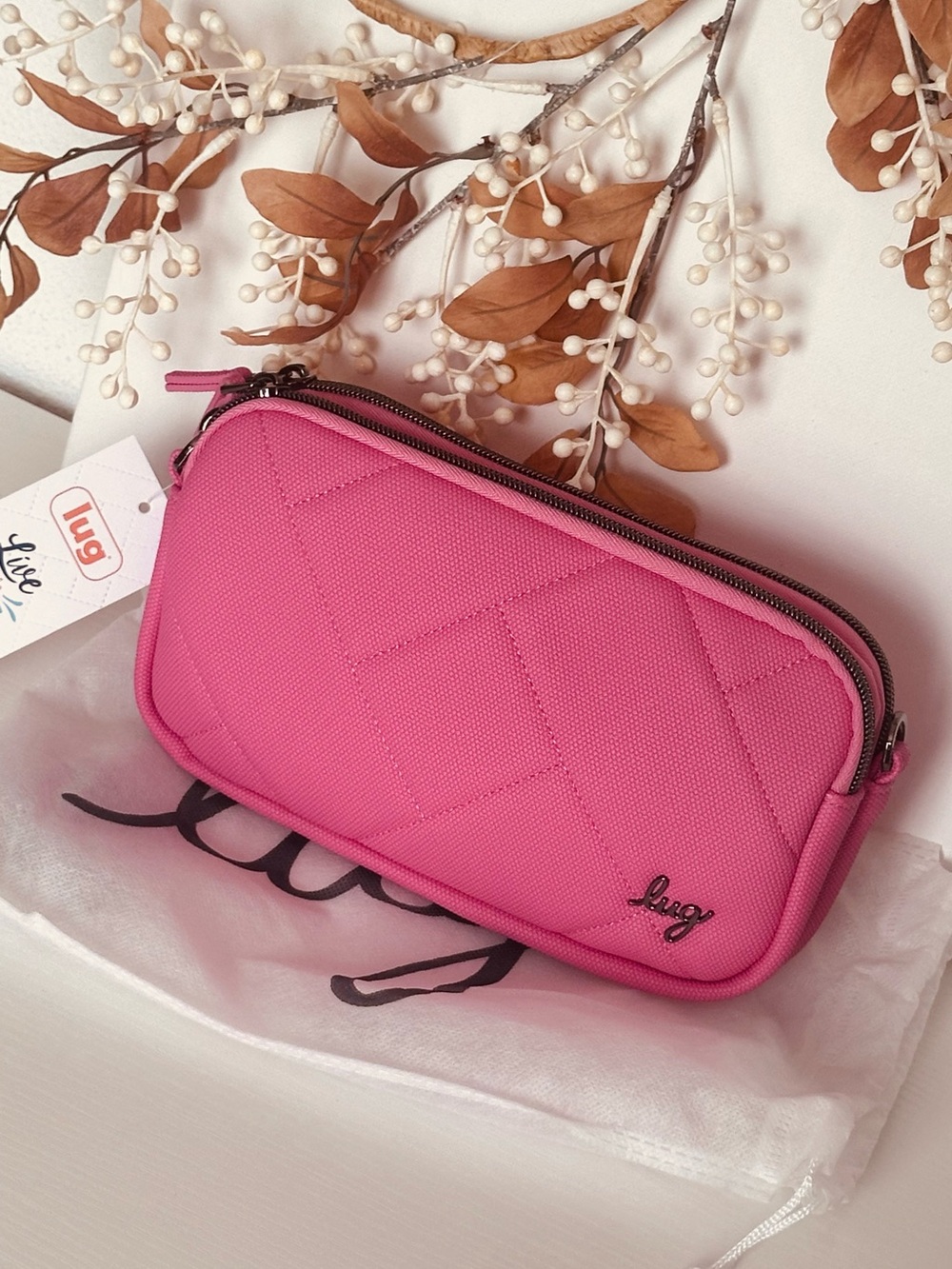 New nwt Lug coupe xl matte luxe vl Pink Tourmaline convertible Crossbody bag